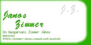 janos zimmer business card